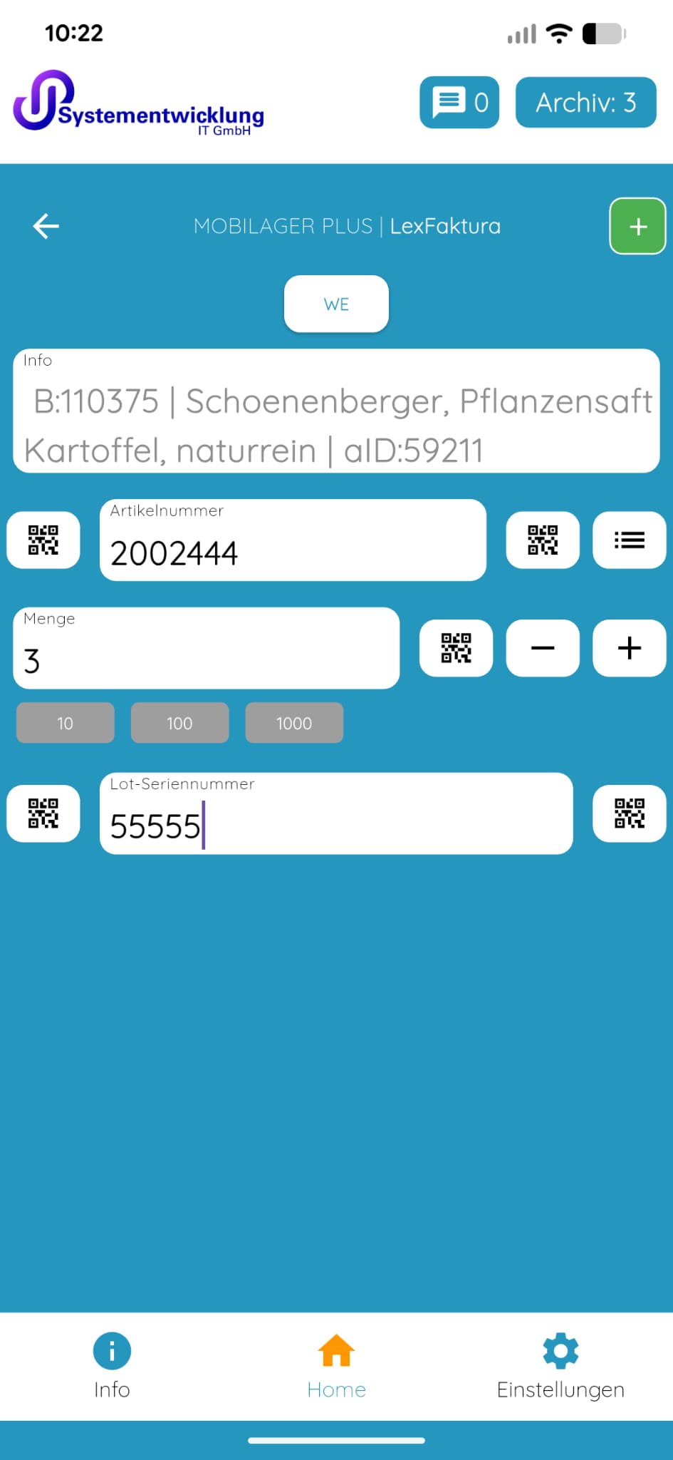 Auftragsmodul – Beleg erstellen