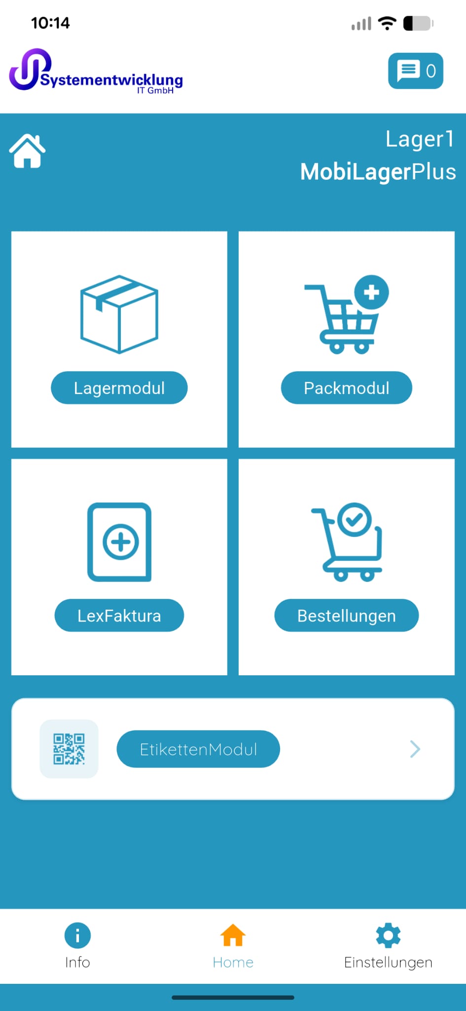 App-Screenshot Lagerbuchung