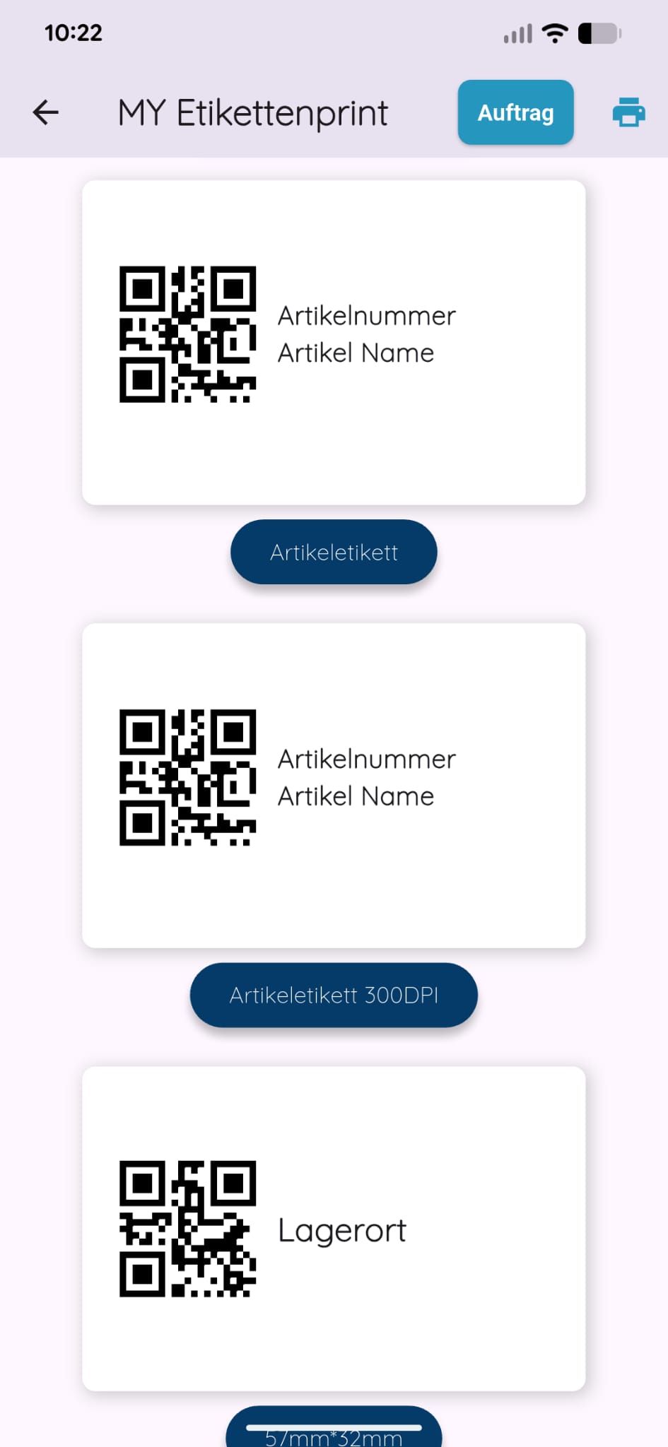 Etikettenmodul – Etikettendruck