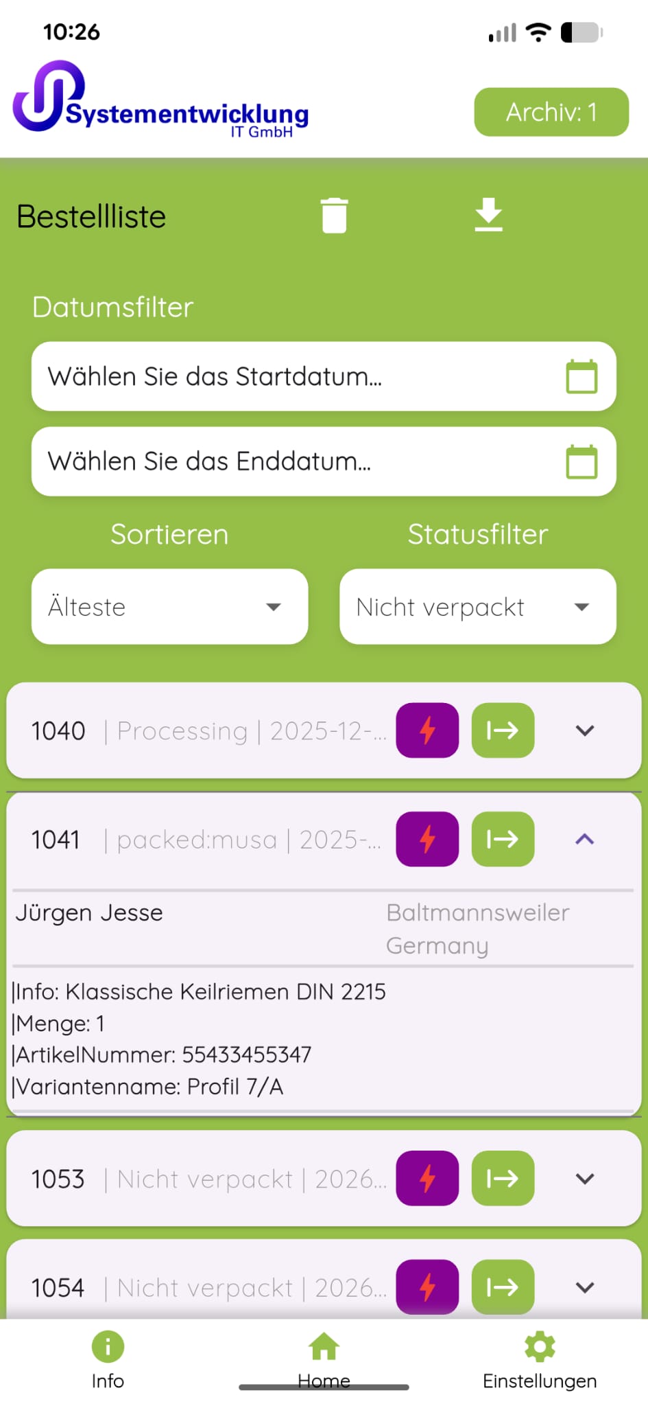 Inventur & Bestandskorrektur