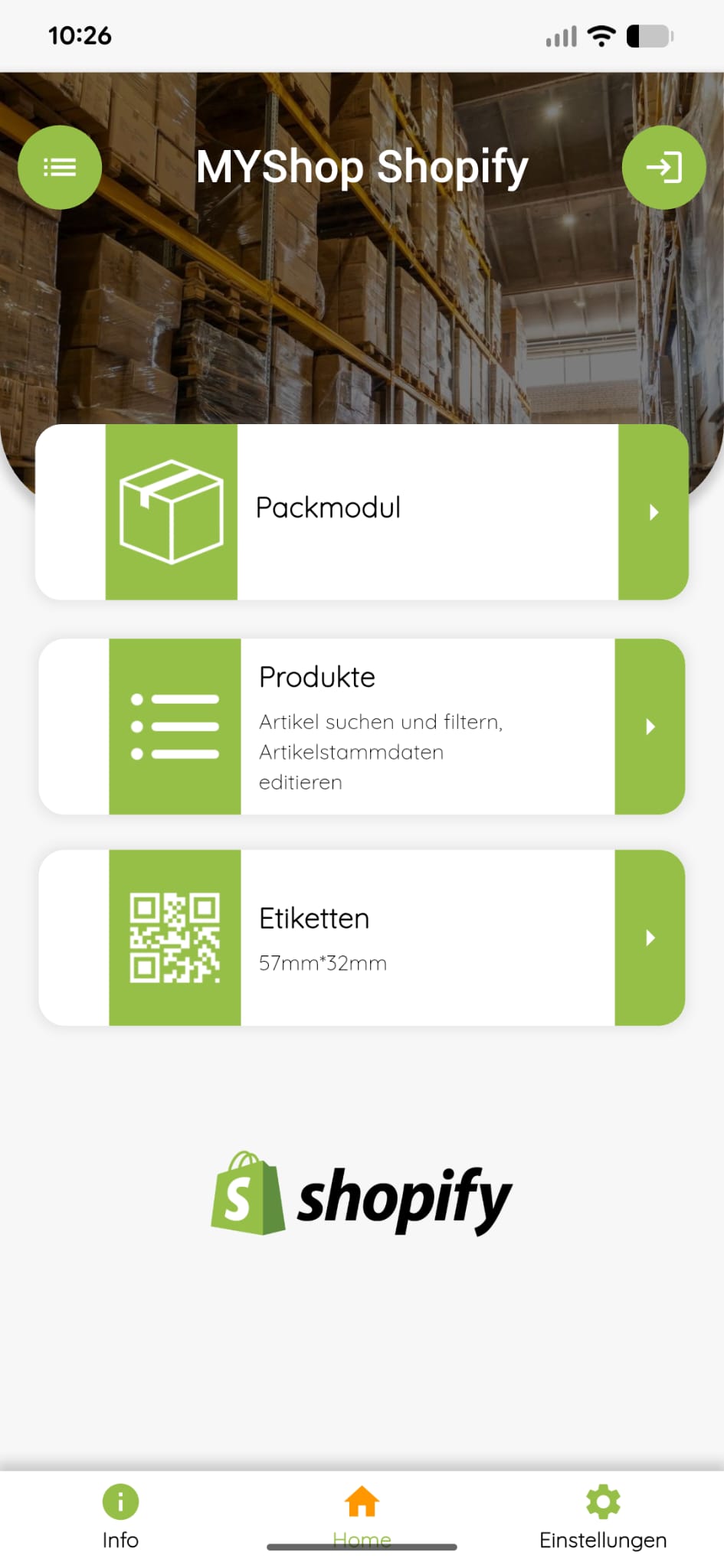 App-Screenshot Etikettendruck